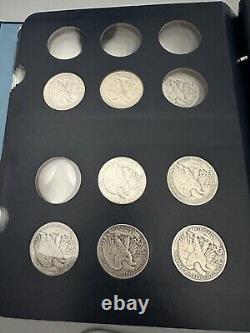 1916-1947 Walking Liberty Half Dollar Set Whitman Album 11 Coins