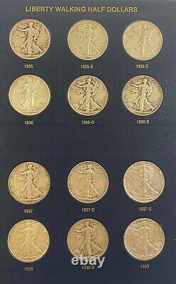 1916 1947 Walking Liberty Silver Half Dollar Complete (65) Coin Collection Set