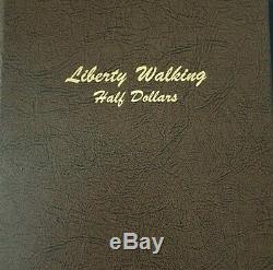 1916 -1947d Silver Liberty Walking Half Dollar Set Complete In 7160 Dansco Album