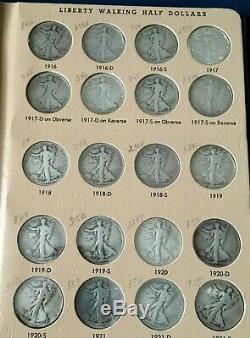 1916 -1947d Silver Liberty Walking Half Dollar Set Complete In 7160 Dansco Album