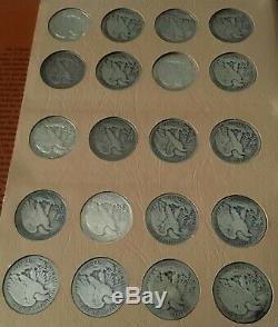 1916 -1947d Silver Liberty Walking Half Dollar Set Complete In 7160 Dansco Album