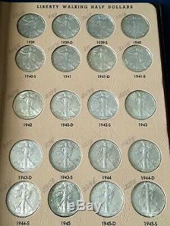 1916 -1947d Silver Liberty Walking Half Dollar Set Complete In 7160 Dansco Album