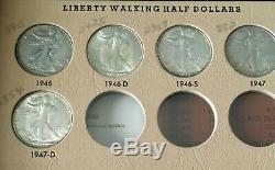 1916 -1947d Silver Liberty Walking Half Dollar Set Complete In 7160 Dansco Album