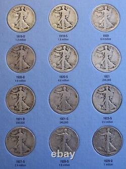 1916-36 Walking Liberty Half Dollars New Whitman Complete Folder Album Wl29