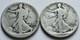 1916-d + 1916-s Walking Liberty Silver Half Dollars G/vg, Mintmarks On Obverse