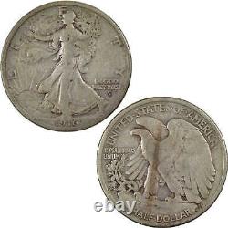 1916 D Liberty Walking Half Dollar F Fine 90% Silver 50c SKUI4181