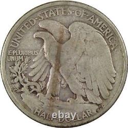 1916 D Liberty Walking Half Dollar F Fine 90% Silver 50c SKUI4181