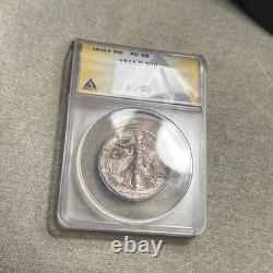 1916-D U. S. 90% Silver Walking Liberty Half Dollar -ANACS AU55