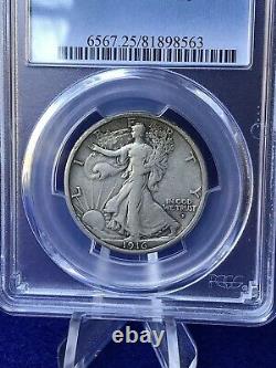 1916-D WALKING LIBERTY SILVER HALF DOLLAR 50c Semi-Key PCGS VF25 Very Fine