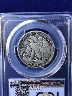 1916-D WALKING LIBERTY SILVER HALF DOLLAR 50c Semi-Key PCGS VF25 Very Fine