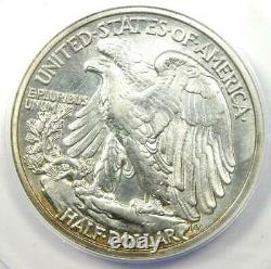 1916-D Walking Liberty Half Dollar 50C Coin ANACS AU50 Details Rare Date