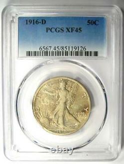 1916-D Walking Liberty Half Dollar 50C Coin Certified PCGS XF45 Rare Date