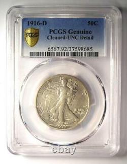 1916-D Walking Liberty Half Dollar 50C PCGS Uncirculated Details (UNC MS BU)