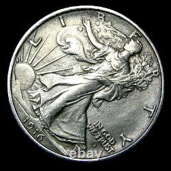 1916-D Walking Liberty Half Dollar Silver - Gem BU Rare Coin - #WW019