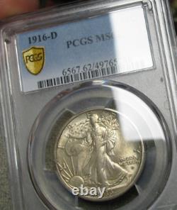 1916-D Walking Liberty Half Dollar Silver - PCGS MS-62 Graded Coin - #795B