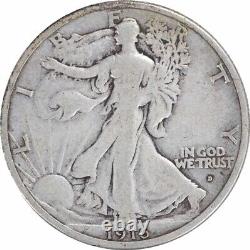 1916-D Walking Liberty Silver Half Dollar F Uncertified #935