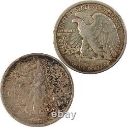 1916 Liberty Walking Half Dollar About Unc 90% Silver SKUI8038