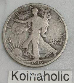 1916 PDS Walking Liberty Half Dollars 50c 1st Year Lot Of 3 Key Dates Rare