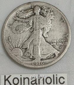 1916 PDS Walking Liberty Half Dollars 50c 1st Year Lot Of 3 Key Dates Rare