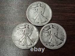 1916 P D S Obverse Mintmark Mint Mark 90% Silver Walking Liberty Half Dollar Lot