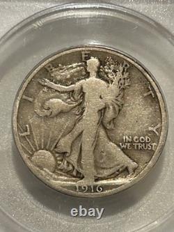 1916 P Walking Liberty Silver Half Dollar ANACS VG8 608k Total Mintage