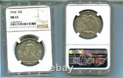 1916 P Walking Liberty Silver Half Dollar Ngc Ms63 8481m
