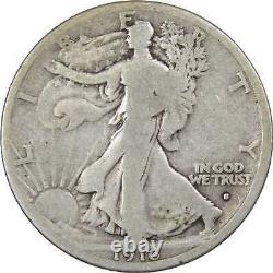 1916 S Liberty Walking Half Dollar VG Very Good 90% Silver 50c US Coin