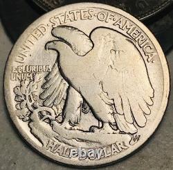 1916 S Walking Liberty Half Dollar 50C Obverse Ungraded Silver US Coin CC27100