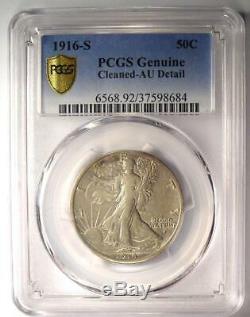 1916-S Walking Liberty Half Dollar 50C PCGS AU Details Rare Date Coin