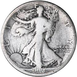 1916 S Walking Liberty Half Dollar 90% Silver Good GD See Pics F072
