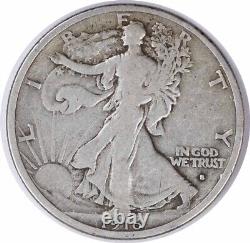 1916-S Walking Liberty Silver Half Dollar F Uncertified #154