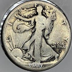 1916-S Walking Liberty Silver Half Dollar Nice VG Tough Date