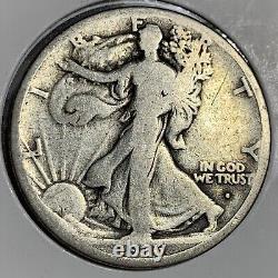 1916-S Walking Liberty Silver Half Dollar Nice VG Tough Date