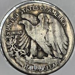 1916-S Walking Liberty Silver Half Dollar Nice VG Tough Date