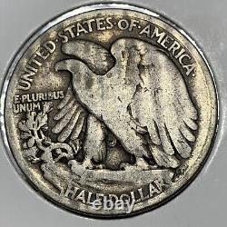 1916-S Walking Liberty Silver Half Dollar Nice VG Tough Date