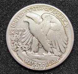 1916-S Walking Liberty Silver Half Dollar -Obv Mint Mark G-VG San Francisco