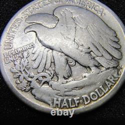 1916-S Walking Liberty Silver Half Dollar -Obv Mint Mark G-VG San Francisco