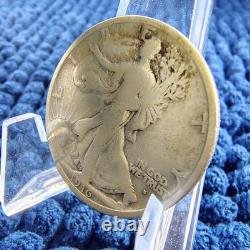 1916-S Walking Liberty Silver Half Dollar -Obv Mint Mark G-VG San Francisco