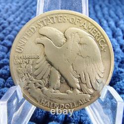 1916-S Walking Liberty Silver Half Dollar -Obv Mint Mark G-VG San Francisco
