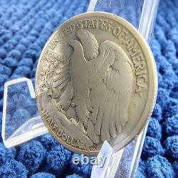 1916-S Walking Liberty Silver Half Dollar -Obv Mint Mark G-VG San Francisco