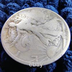 1916-S Walking Liberty Silver Half Dollar -Obv Mint Mark G-VG San Francisco