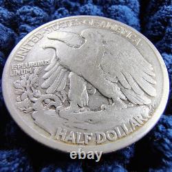 1916-S Walking Liberty Silver Half Dollar -Obv Mint Mark G-VG San Francisco
