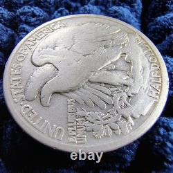 1916-S Walking Liberty Silver Half Dollar -Obv Mint Mark G-VG San Francisco