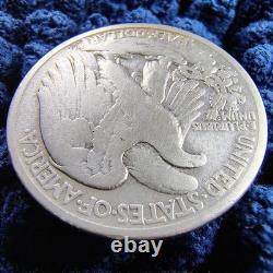 1916-S Walking Liberty Silver Half Dollar -Obv Mint Mark G-VG San Francisco