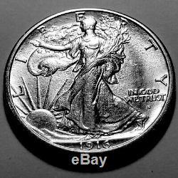 1916-S Walking Liberty Silver Half Dollar Superb Gem BU