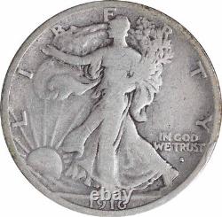 1916-S Walking Liberty Silver Half Dollar VG Uncertified #824