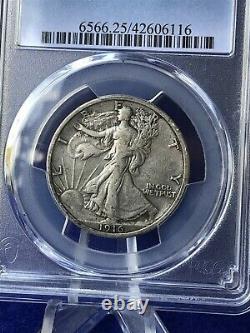 1916 WALKING LIBERTY HALF DOLLAR 50c Semi-Key PCGS VF25 VERY FINE