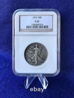 1916 WALKING LIBERTY HALF DOLLAR 50c Semi-Key Walker NGC F15 CHOICE FINE