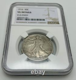 1916 Walking Liberty Half Dollar 50C? VG DETAILS CLEANED? NGC Graded RARE