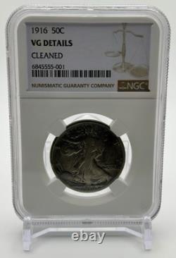 1916 Walking Liberty Half Dollar 50C? VG DETAILS CLEANED? NGC Graded RARE